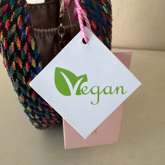 Handbag Republic Herringbone Moon Clutch Multicolor Small Crossbody NWT - Picture 9 of 9